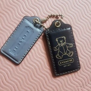 Coach Y2K Hang Tags Teddy Bear - BLUE  - RARE - Set of 2